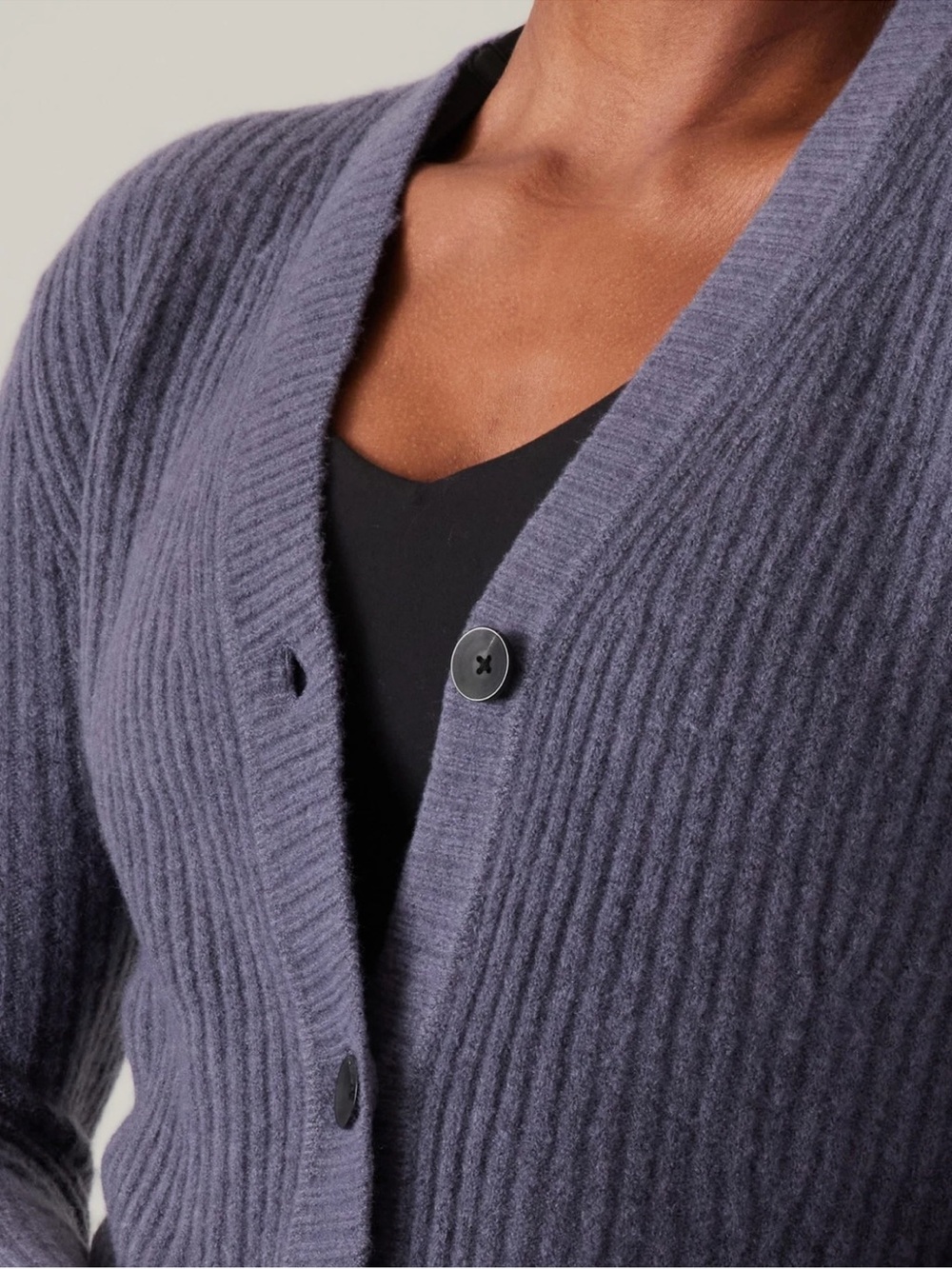ATHLETA Layover Cardigan Merino Wool Blend Purple Size medium cropped